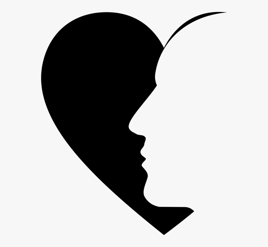 Head,silhouette,neck - Drawing Head And Heart, Transparent Clipart
