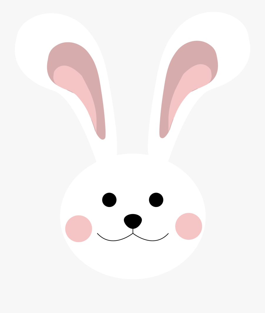 Cute Bunny Head - Cute Cartoon Bunny Head, Transparent Clipart