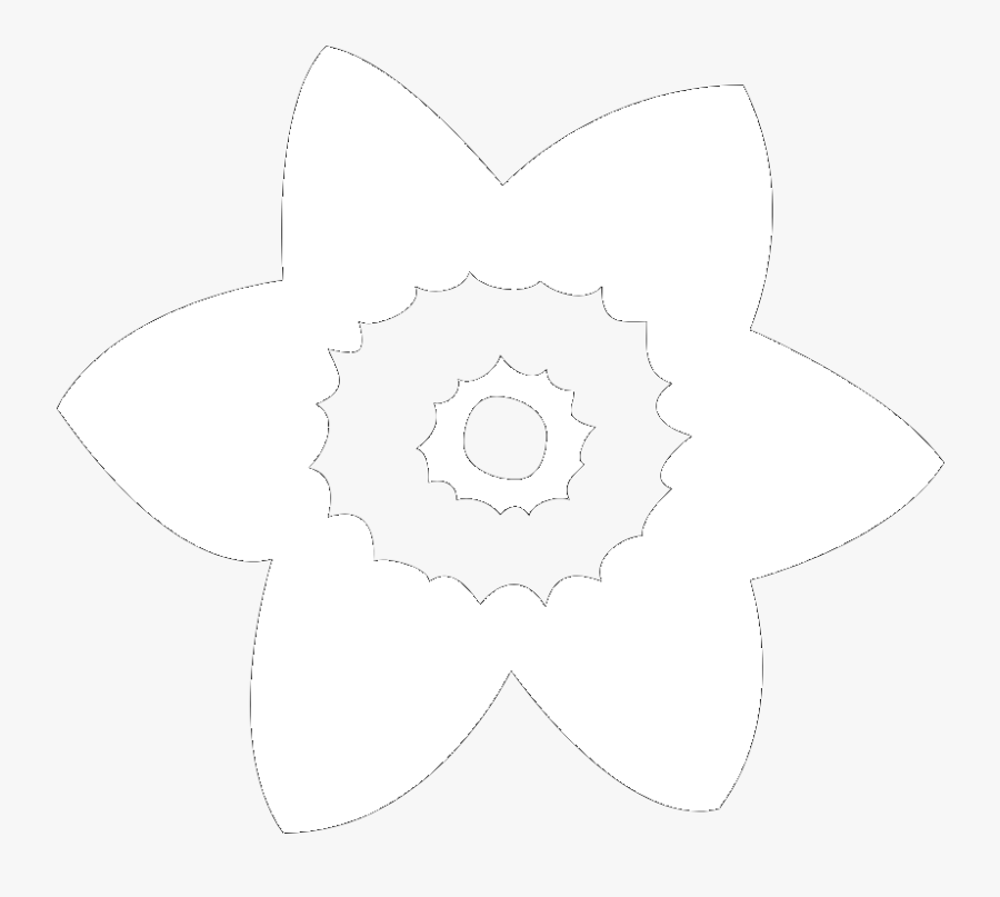 Symbol Daffodil - Line Art, Transparent Clipart