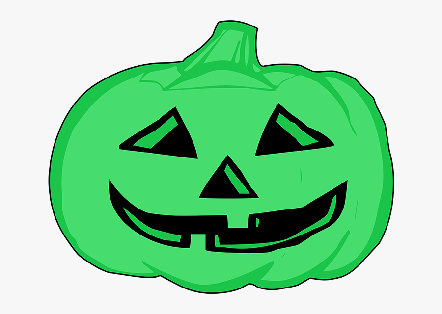 Green Pumpkin Head - Jackolantern Clipart Black And White, Transparent Clipart