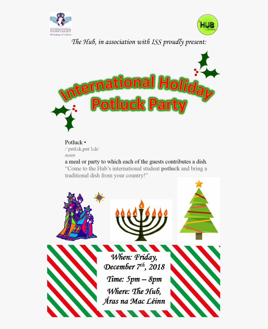 Bring Along A Traditional Dish From Your Country To - Christmas Tree, Transparent Clipart