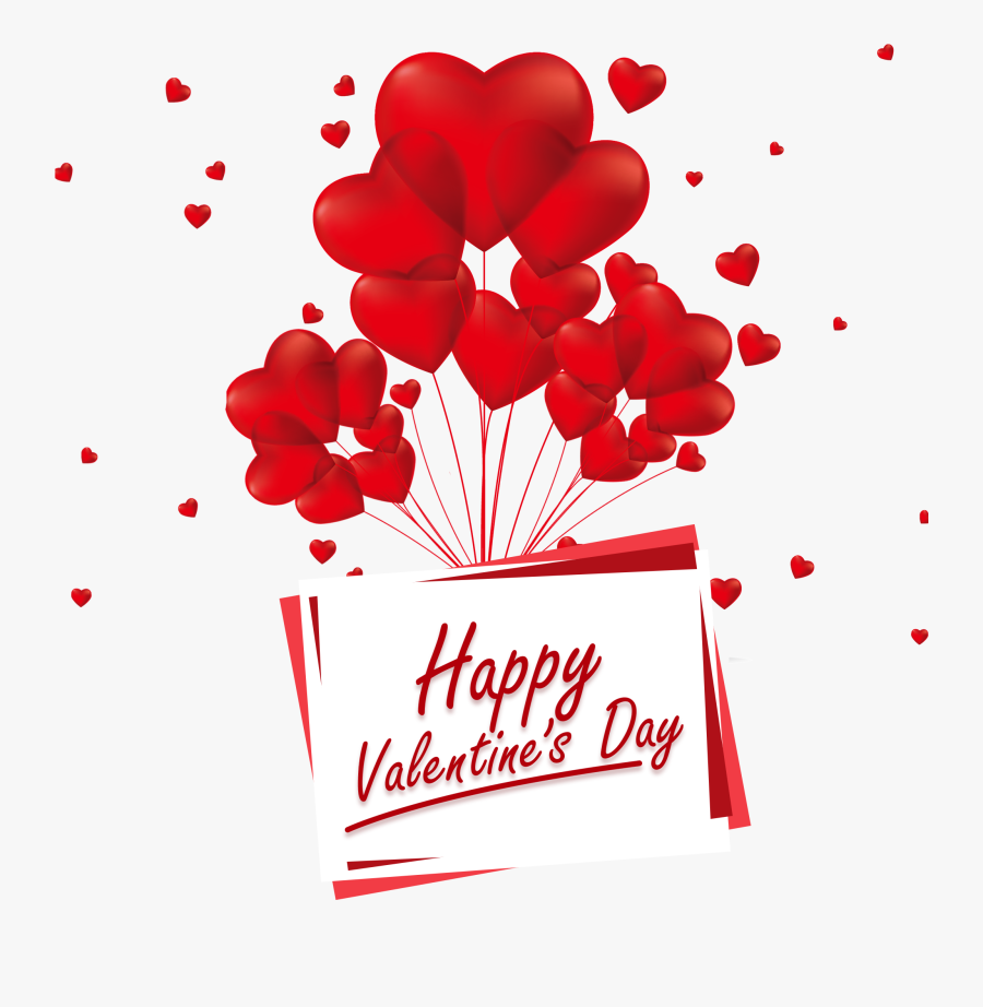 Balloons With Happy Valentine Day Png Free Download, Transparent Clipart