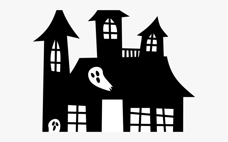 Haunted House Clipart Black And White, Transparent Clipart