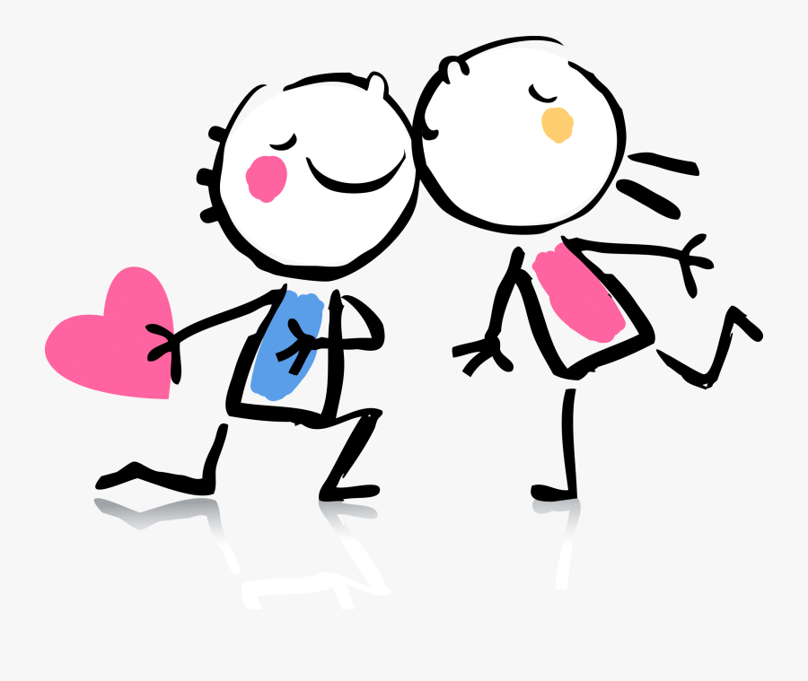 Kiss Cartoon Valentines Day Romance - Dibujos Dos Personas Besandose, Transparent Clipart