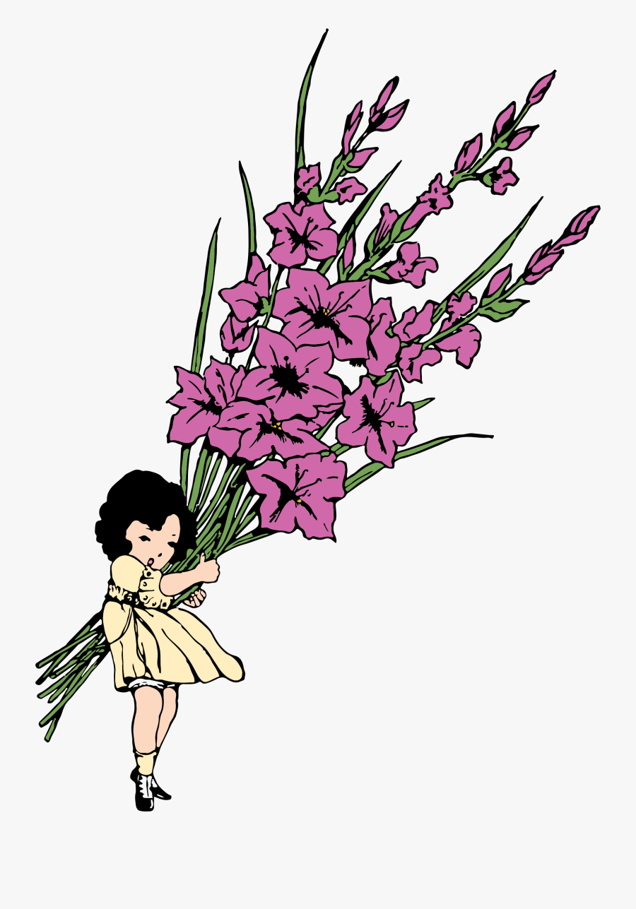 Lavender Clipart Illustration - Flower Girl Clıpart, Transparent Clipart