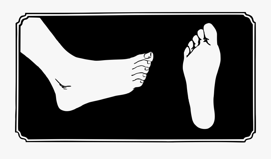 Clipart - Black And White Foot Clipart, Transparent Clipart