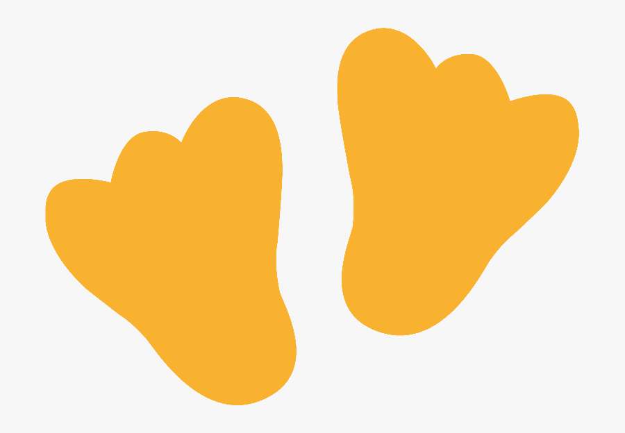 Feet Clipart Orange - Duck Foot Prints Clear Background, Transparent Clipart