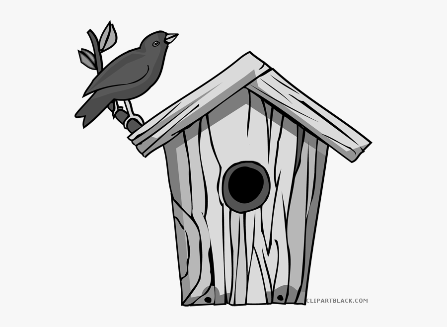 Bird House Clipart - Birdhouse Clipart Black And White, Transparent Clipart