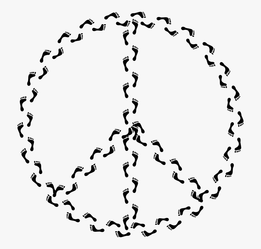 Feet Silhouette Peace Sign - Circle, Transparent Clipart