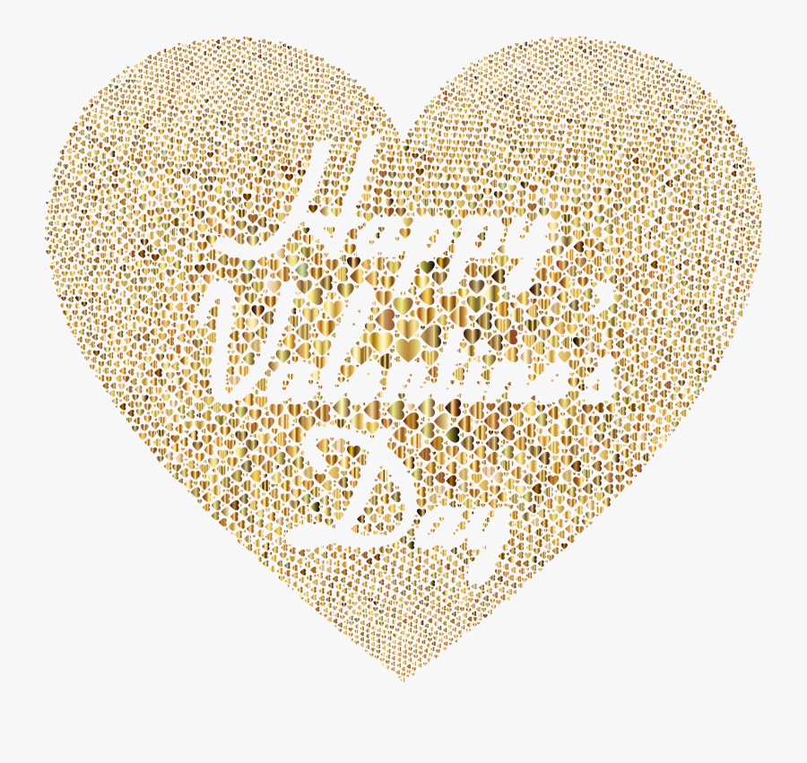 Happy Valentines Day 5 No Background Clip Arts - Happy Valentines Day Gold, Transparent Clipart