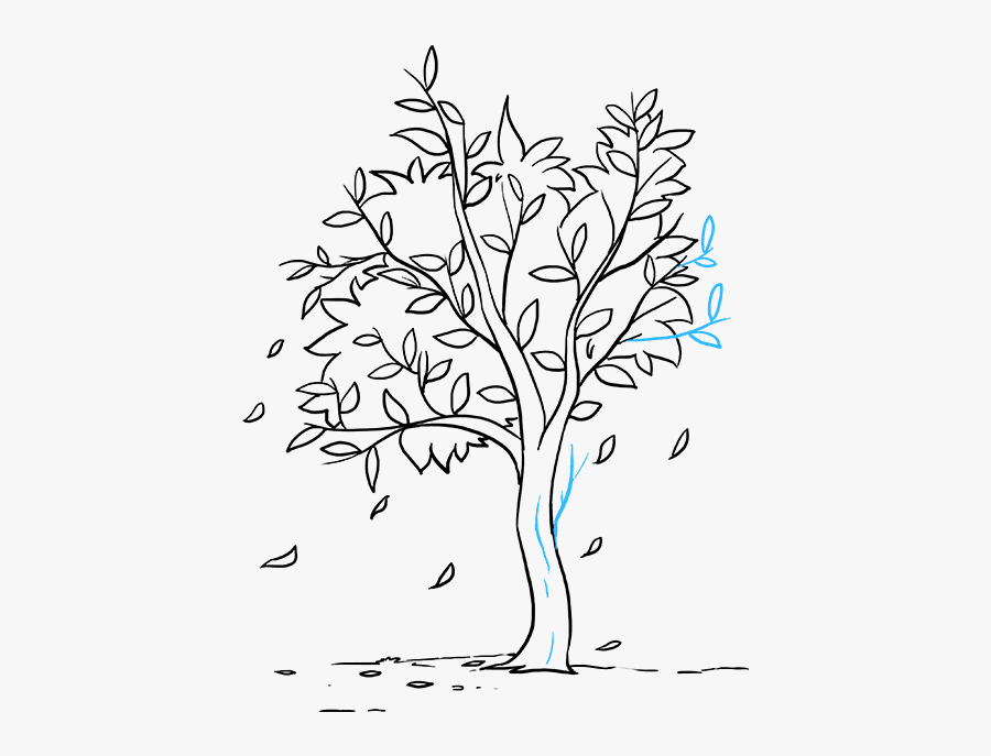 Clip Art A Fall Really Easy - Fall Drawing Easy Tree, Transparent Clipart