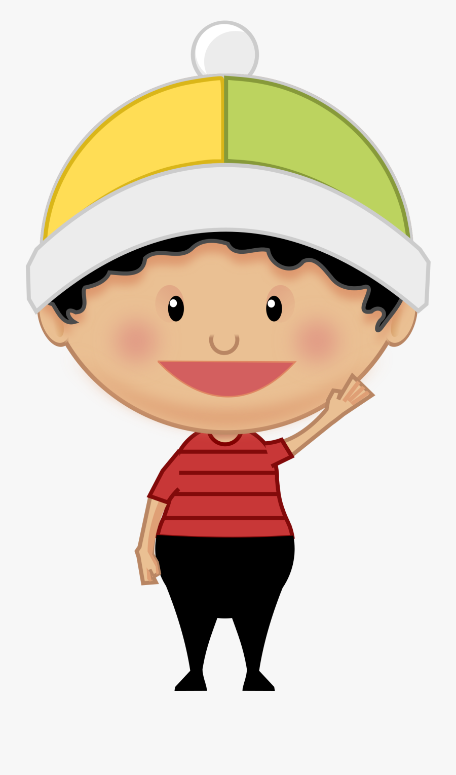 Clipart Little Kid Front Saying Hi - เด็ก ผู้ชาย การ์ตูน, Transparent Clipart