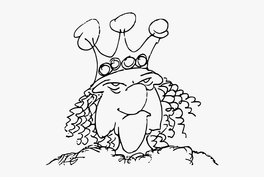 Angry King Black And White Clipart, Transparent Clipart