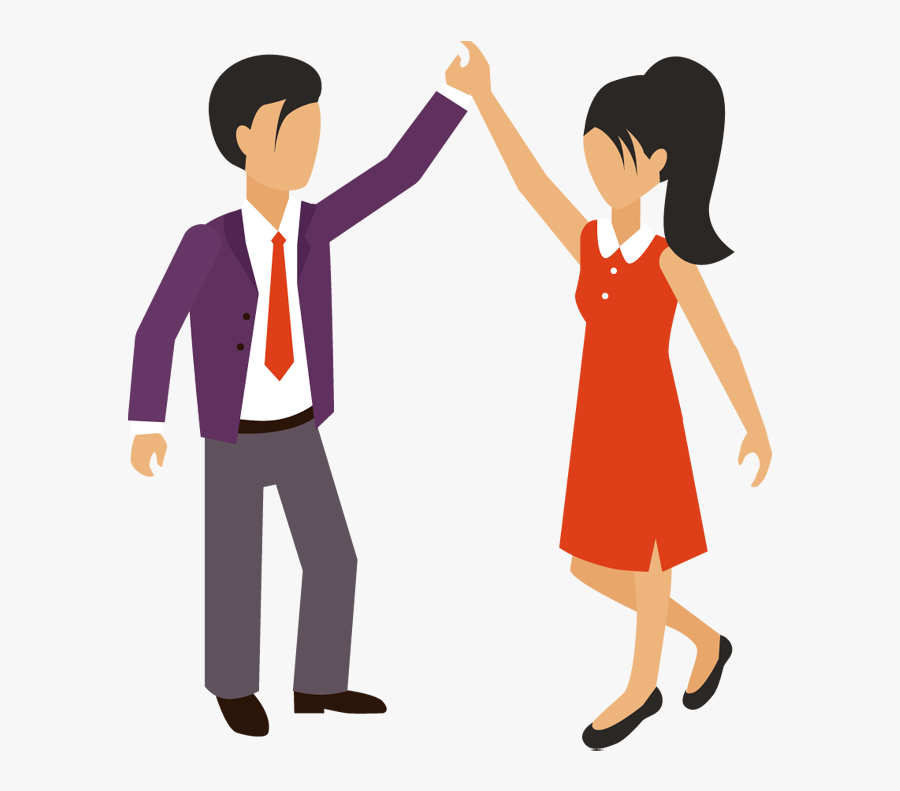 Clip Art High Five Clipart - Man And Woman Drawing, Transparent Clipart