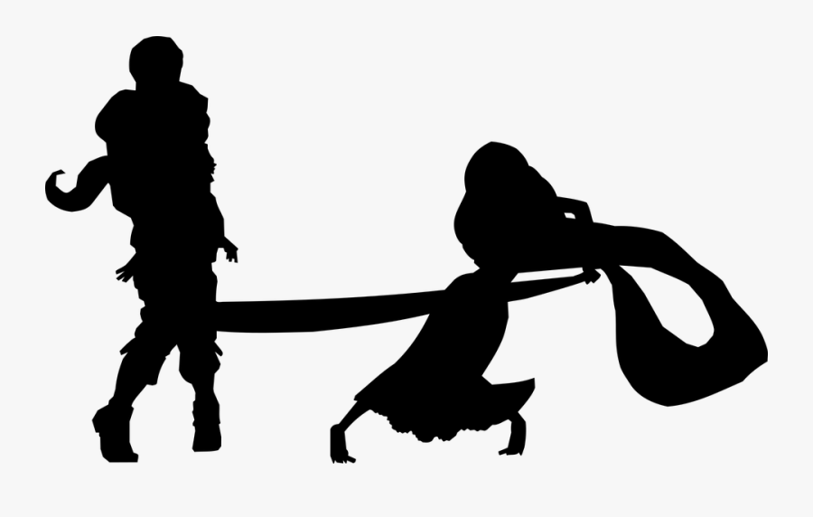 Transparent Princess Dress Up Clipart - Silhouette Couple Disney, Transparent Clipart