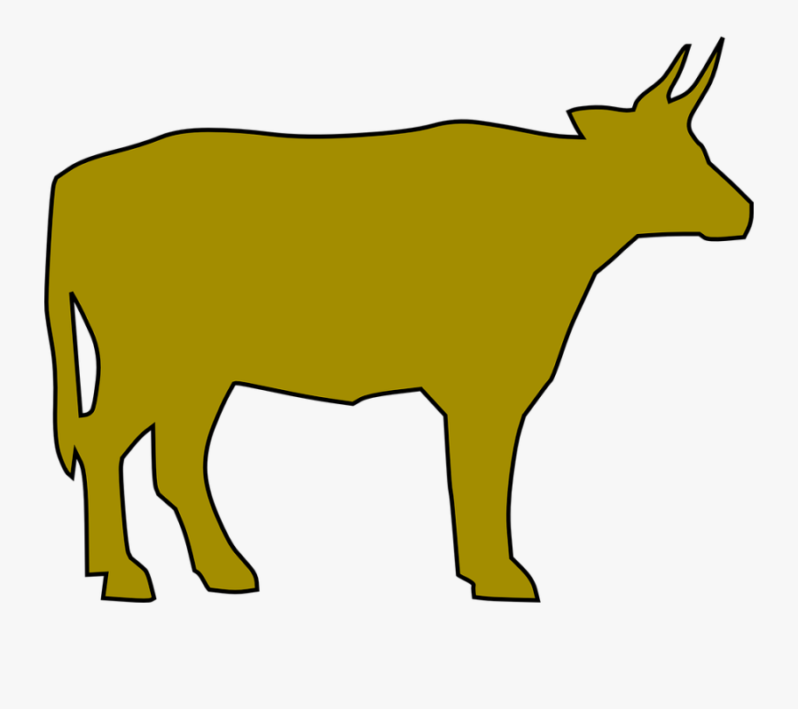 Transparent Cow Images Clipart - Yellow Cow Drawing, Transparent Clipart