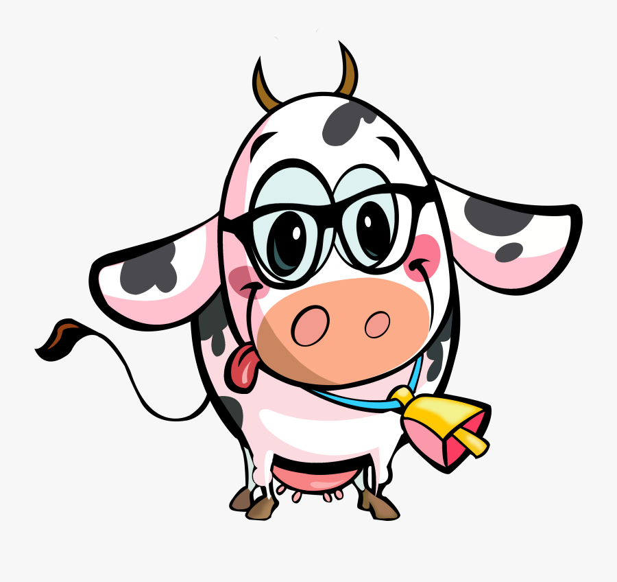 Baby Cow Cartoon Clipart , Png Download - Cow Big Ears Cartoon, Transparent Clipart
