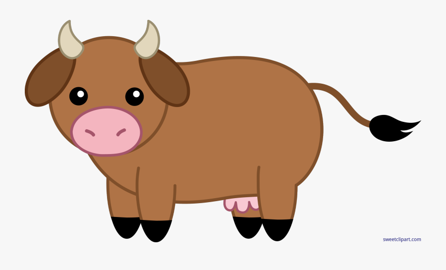 Cow Brown Clip Art - Transparent Cute Cow Cartoon, Transparent Clipart