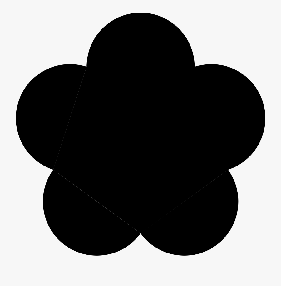 Ladybug Black And White - Simple 5 Petal Flower, Transparent Clipart