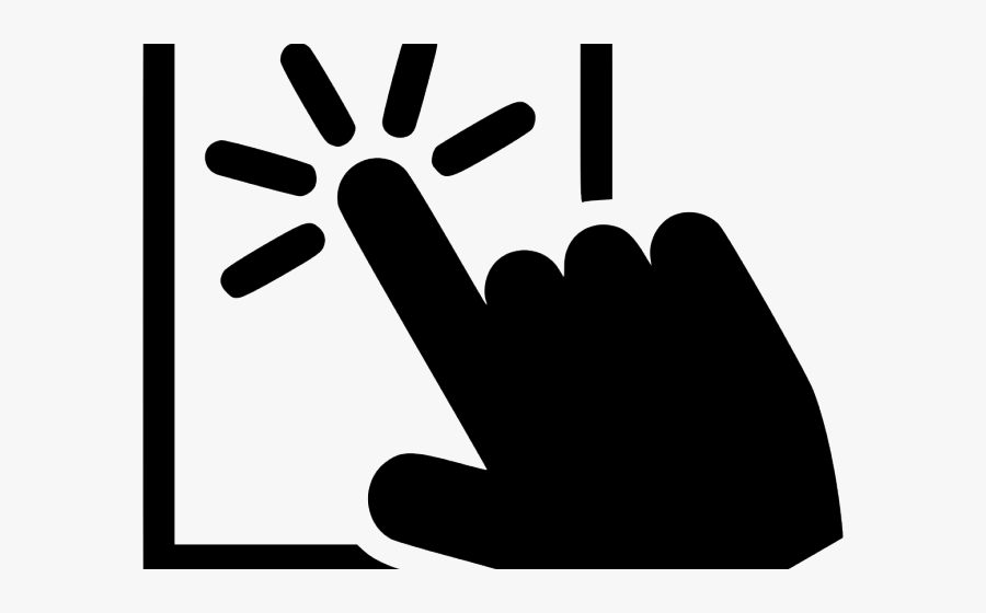 Pointer Clipart Finger Touch - Finger Hand Click Button, Transparent Clipart