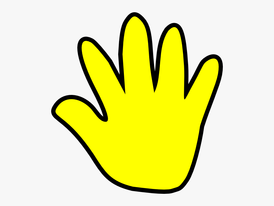Handprint Outline Child Handprint Yellow Clip Art The - High Five Clipart Black And White, Transparent Clipart