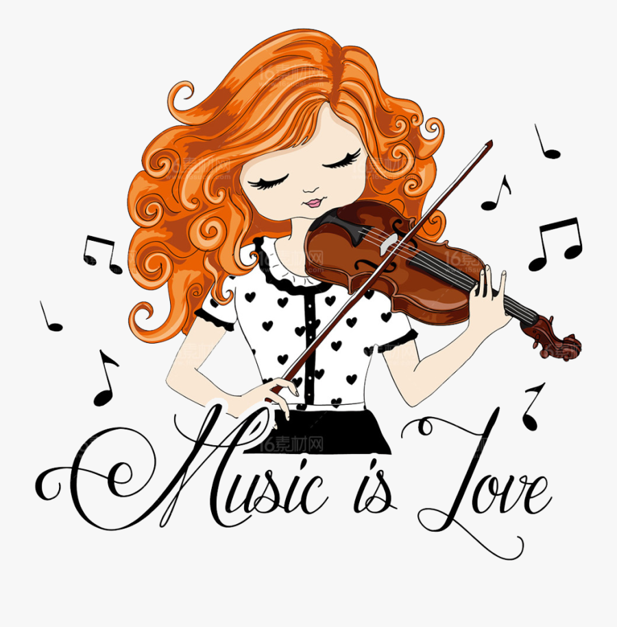 Vector Transparent Download Violin Drawing Illustration - Drawing Girl Playing Violin, Transparent Clipart
