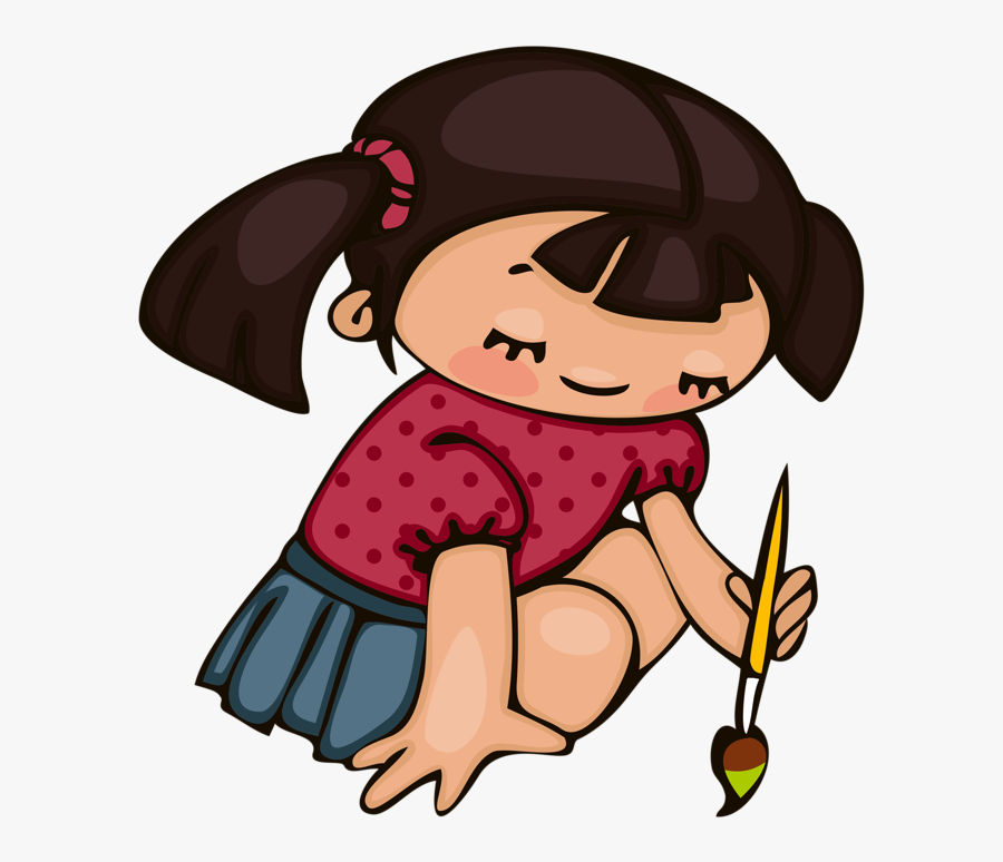 Little Girl Drawing Clipart Png, Transparent Clipart
