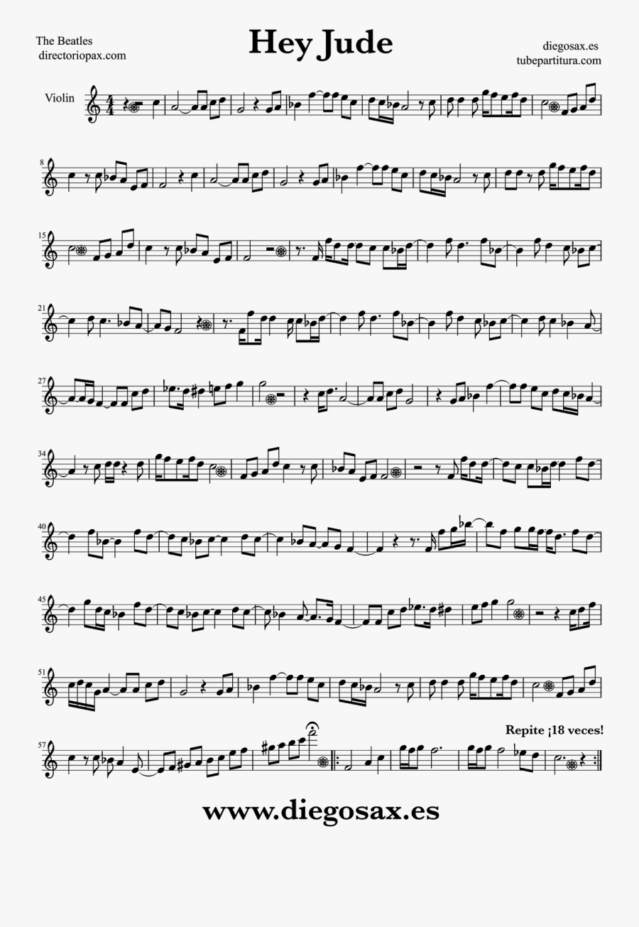 Transparent Tenor Sax Clipart - Hey Jude Partitura Violin, Transparent Clipart