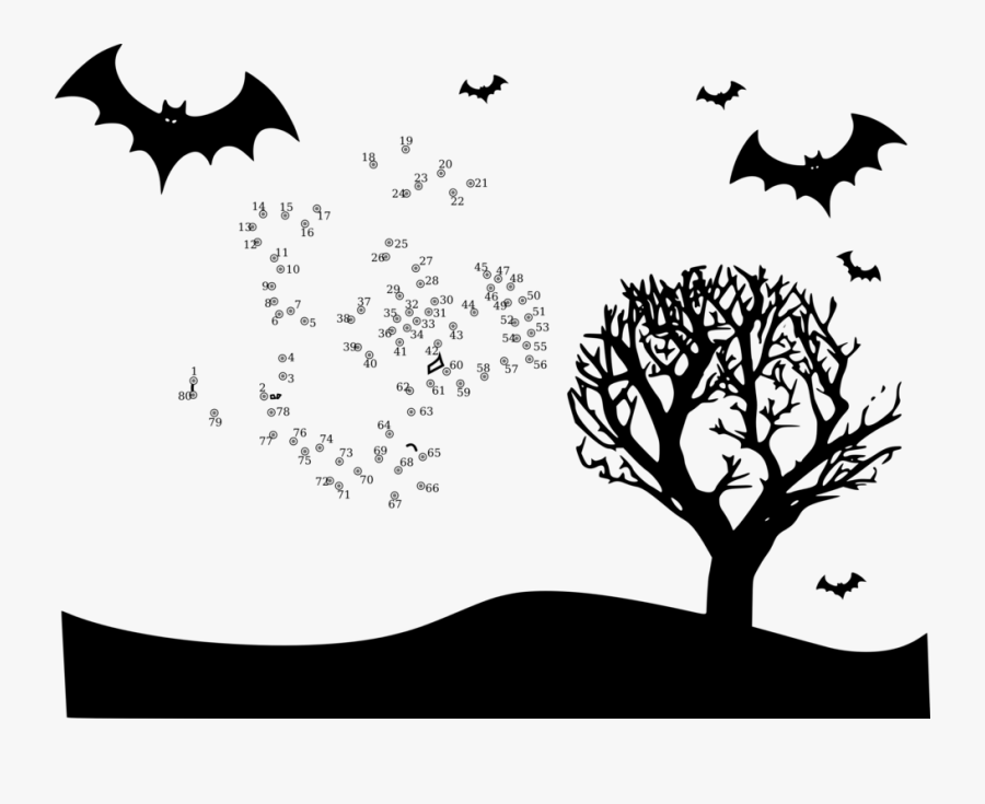 Halloween Scene Black And White, Transparent Clipart