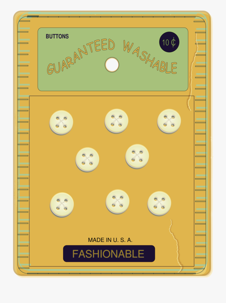 Vintage Button Card - Circle, Transparent Clipart