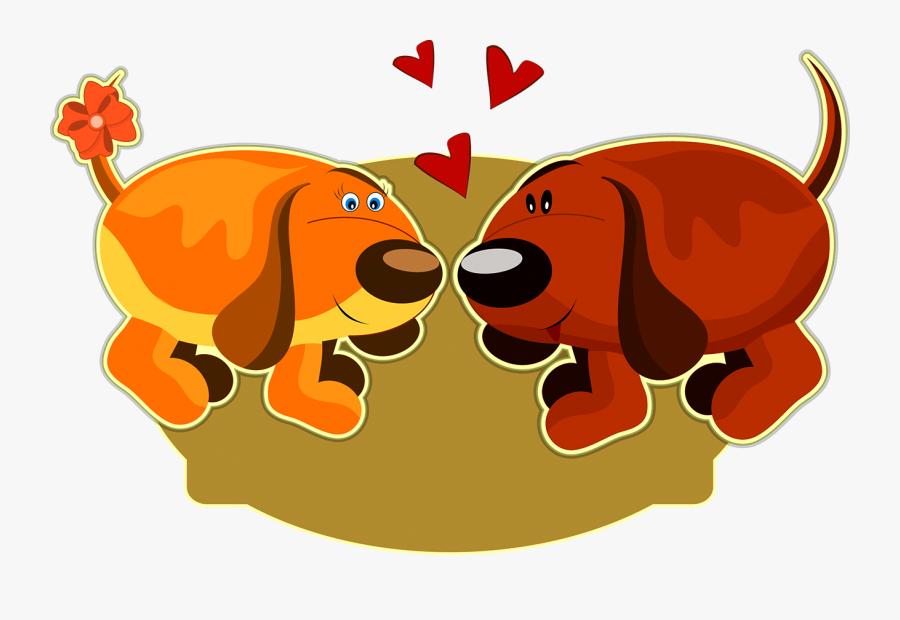 Qinmi Valentines Greeting Illustration Puppy Day Card - Valentine's Day, Transparent Clipart