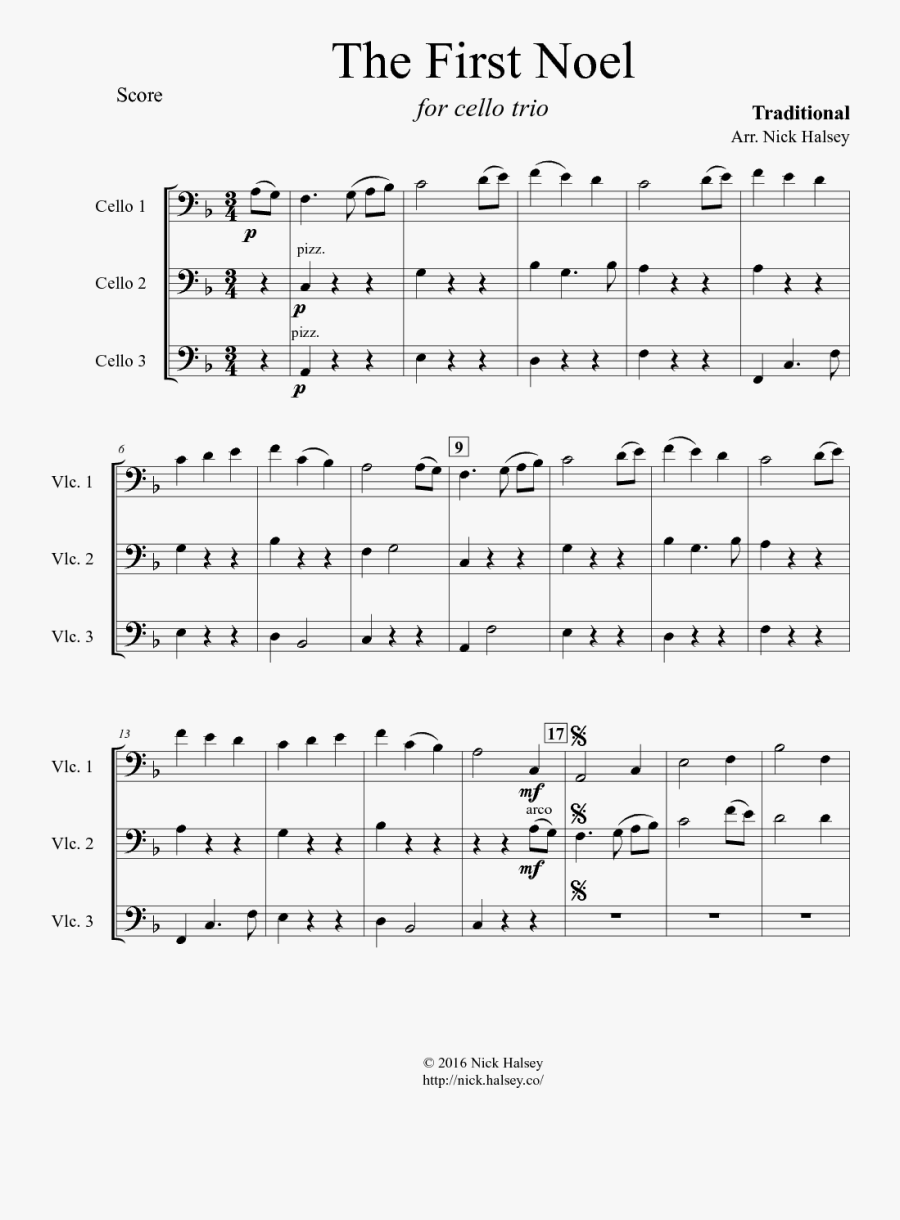 Transparent The First Noel Clipart - Sheet Music, Transparent Clipart