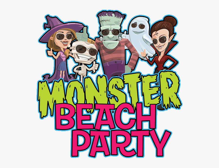Monster Beach Party - Cartoon, Transparent Clipart