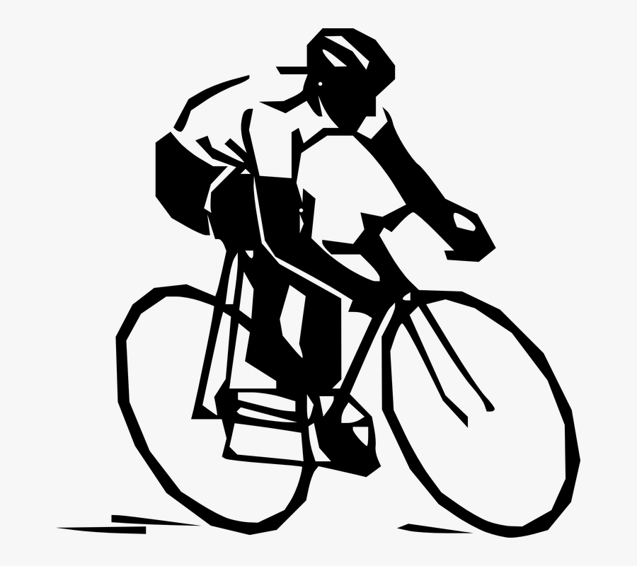 Bicycling Weather Is Finally Upon Us Clip Art- - Cycling Clipart Black And White, Transparent Clipart