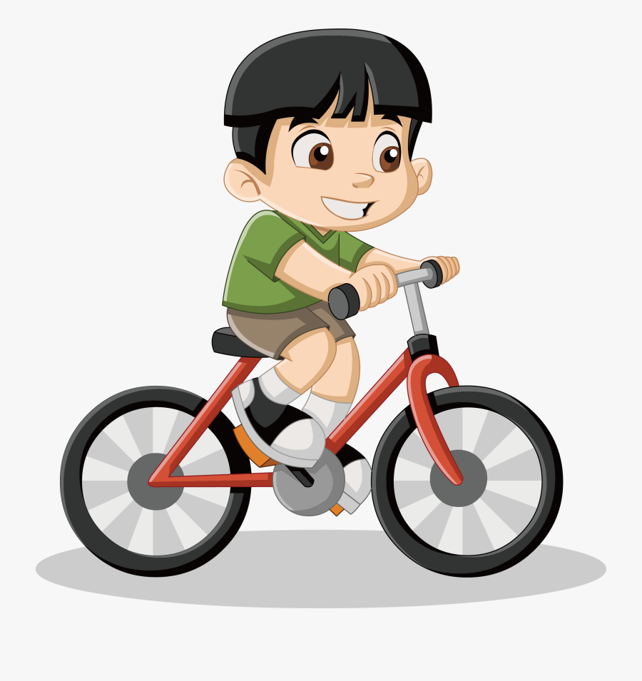 Cycle Clipart Means Transport - Riding A Bike Cartoon, Transparent Clipart