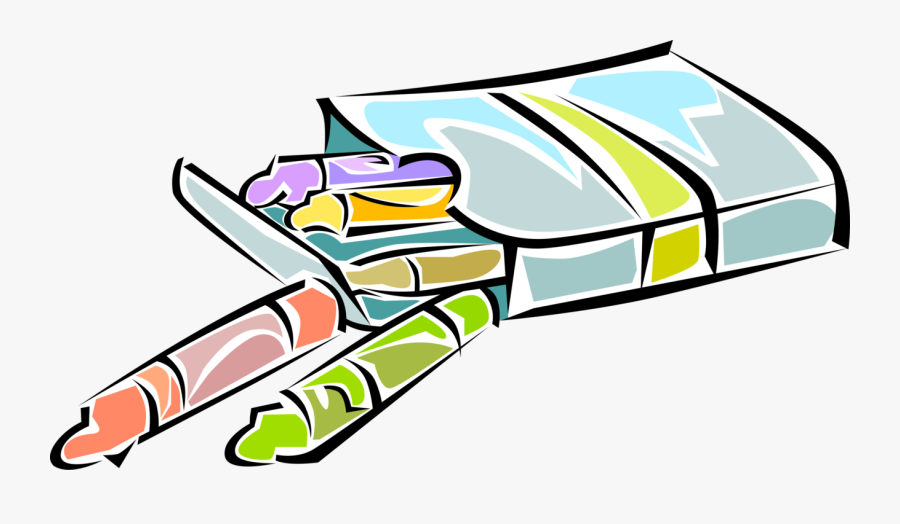 Vector Illustration Of Box Of Crayola Children"s Coloring, Transparent Clipart