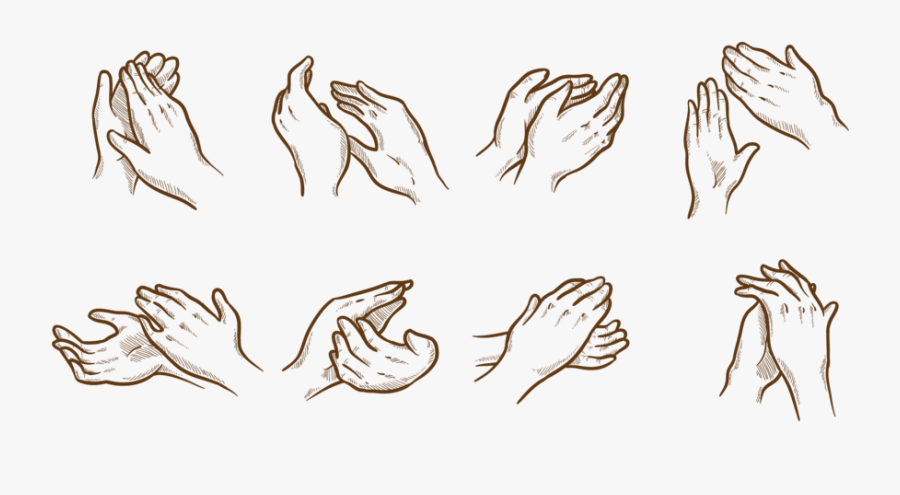 Free Clapping Hands Cliparts - Clapping Hands Sketch, Transparent Clipart