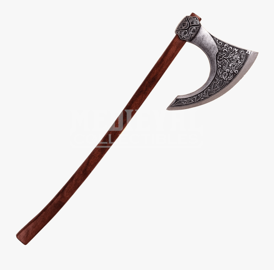 Viking Two Handed Battle Axe, Transparent Clipart