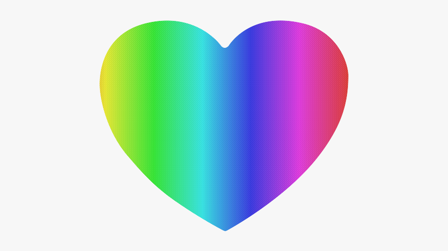 Crayon Box Ombre Rainbow Heart-shaped Mousepad - Rainbow Heart In A Line Transparent, Transparent Clipart