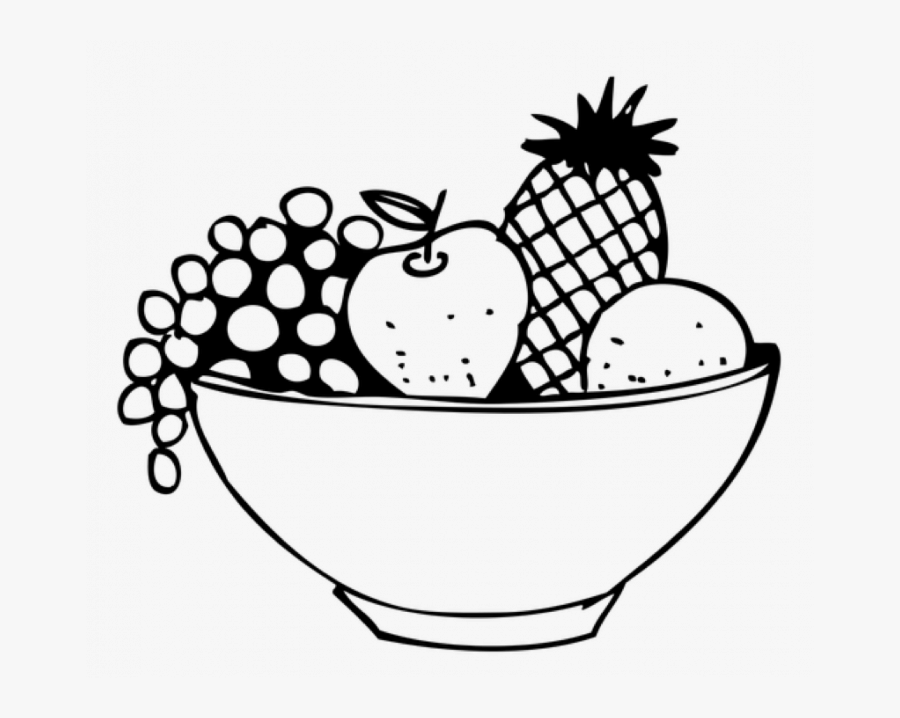 Black And White Fruit Basket Clipart, Transparent Clipart
