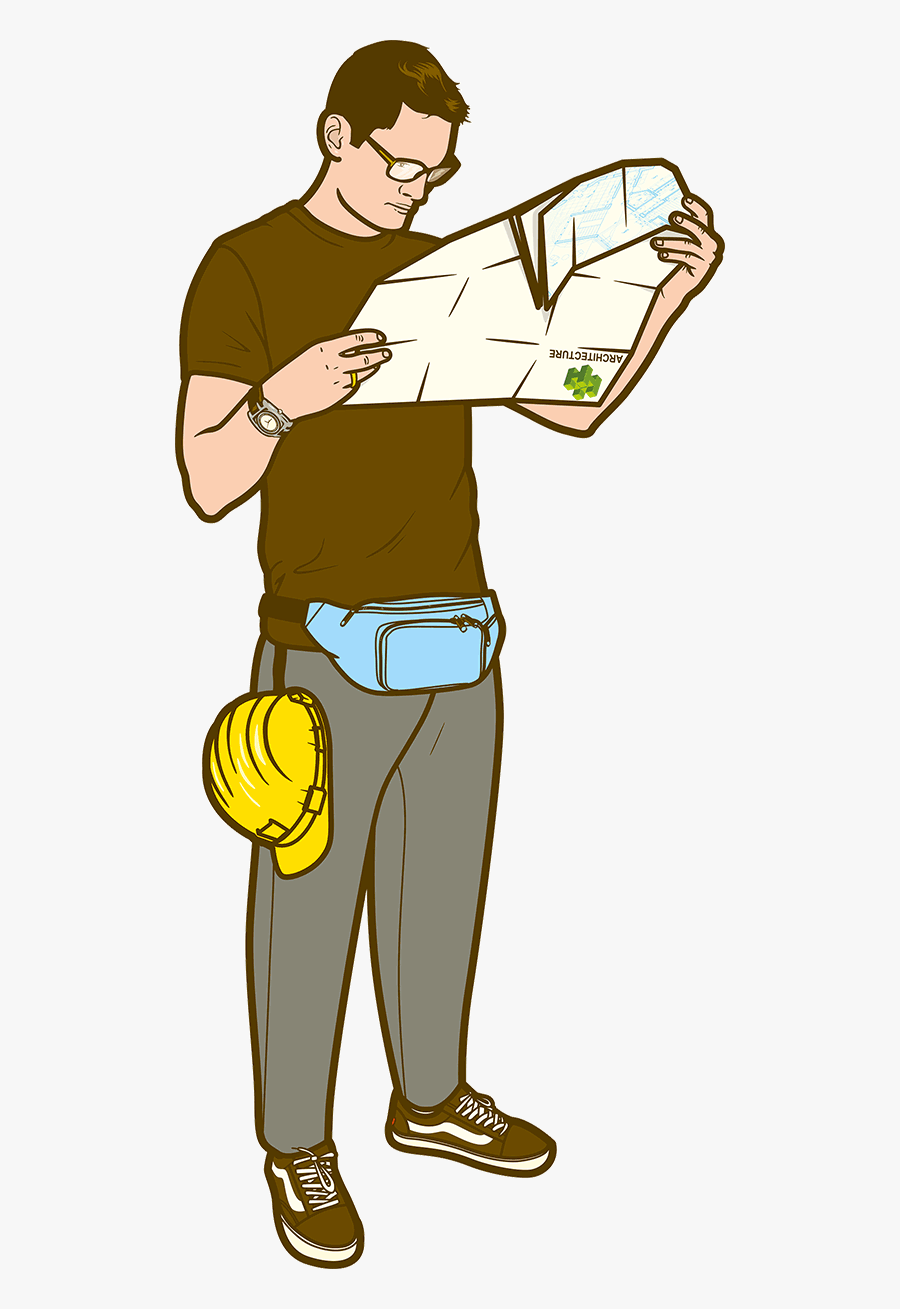 Transparent Architect Tools Clipart - Architect Cartoon Character Png, Transparent Clipart