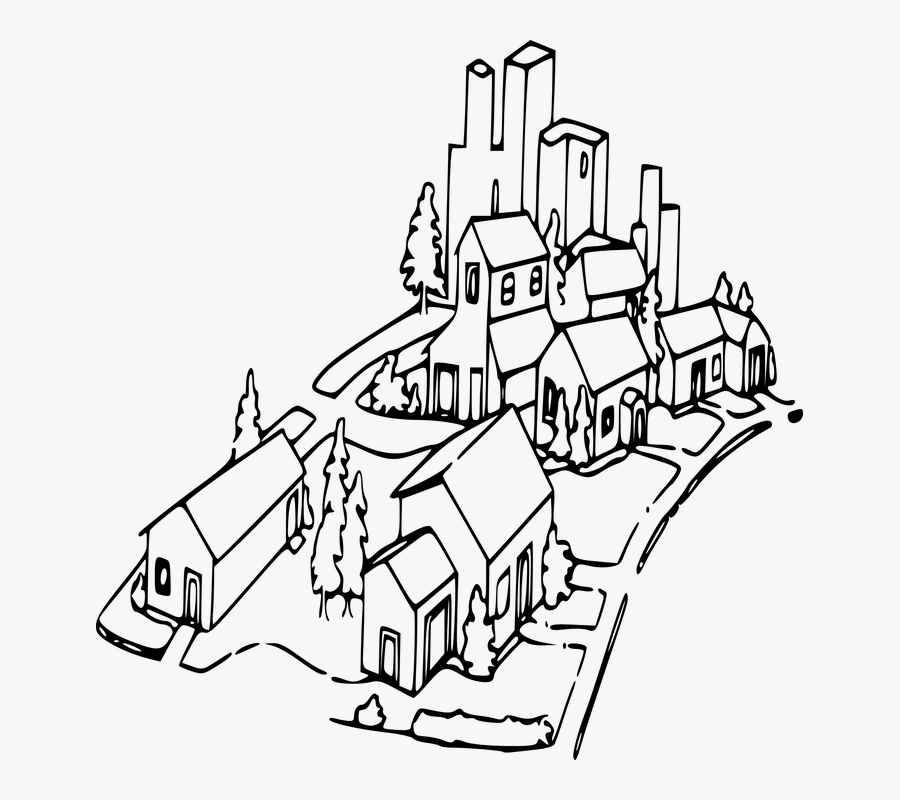 Cliparts For Free Download Town Clipart Drawing And - Town Clipart Black And White, Transparent Clipart