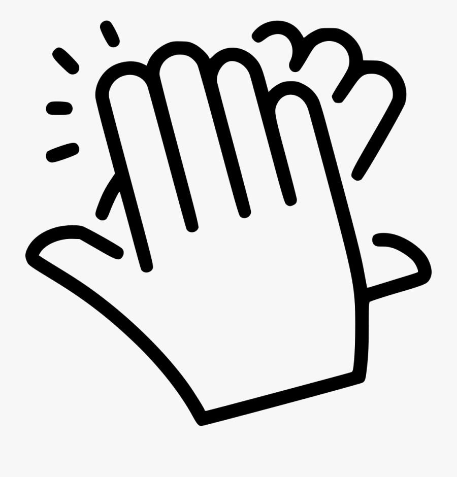 Clap - Clapping Hands Black And White, Transparent Clipart