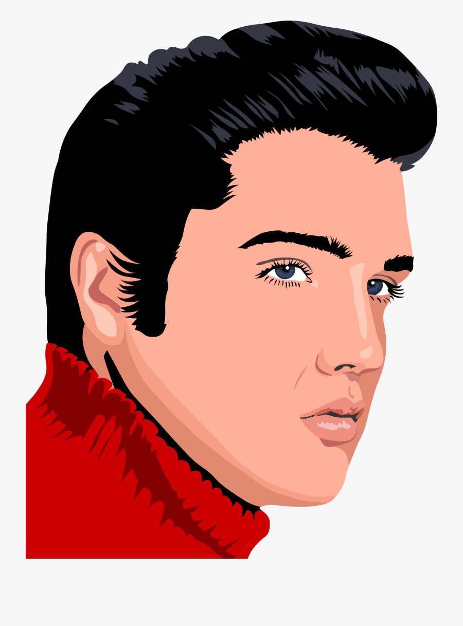 Hairstyle,art,black Hair - Elvis Presley Hair Cartoon, Transparent Clipart