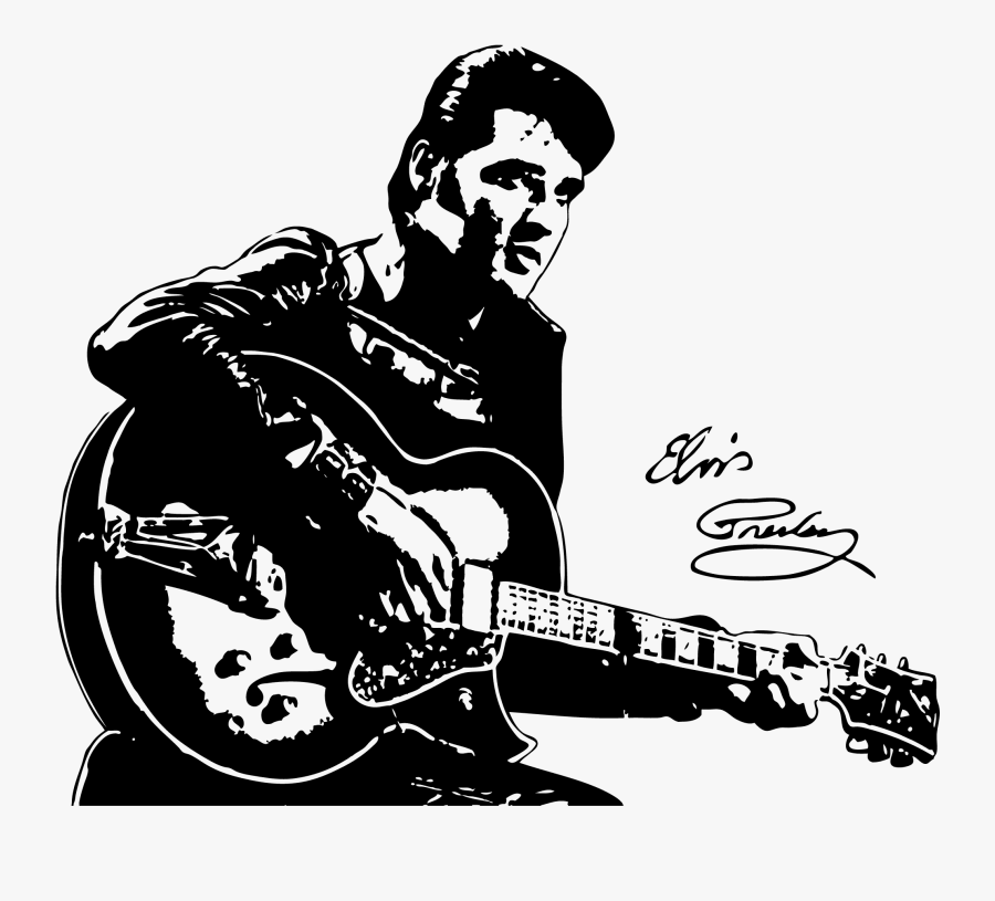 Collection Of Free Elvis Drawing Line Download On Ui - Elvis Presley Vinyl Clock, Transparent Clipart