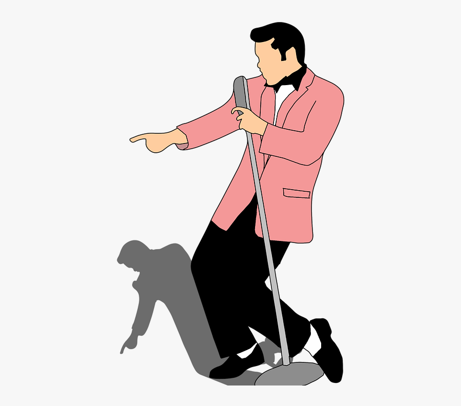 Illustration Of A Person Singing - Dancing Animated Elvis Gif, Transparent Clipart