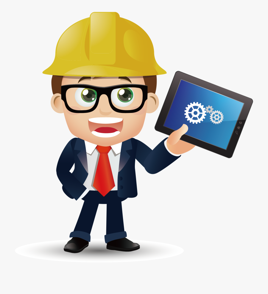 Architectural Tablet Png Element - Engineer Cartoon Png, Transparent Clipart