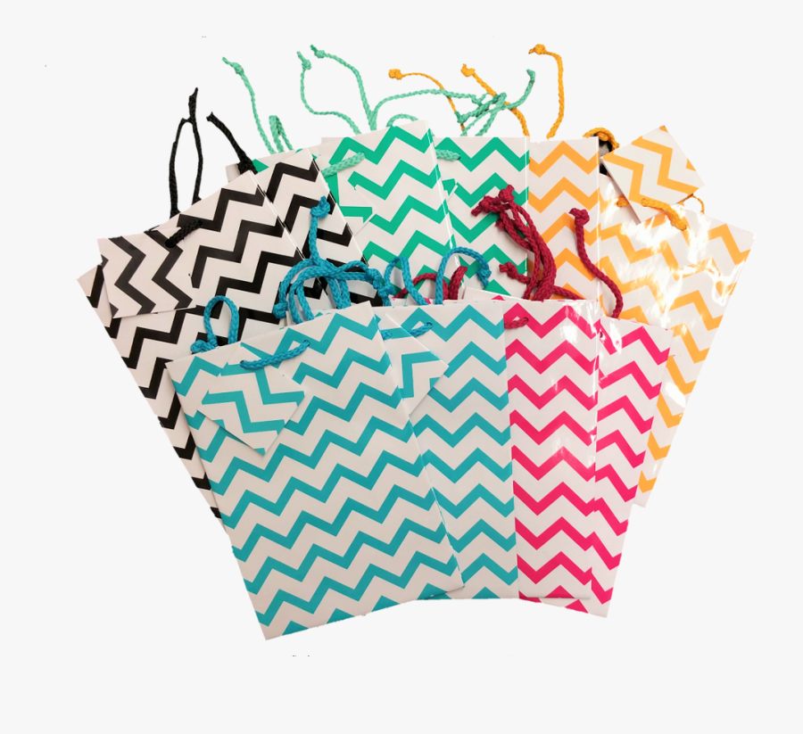 Assorted Chevron Tote Gift Bags - Tote Bag, Transparent Clipart