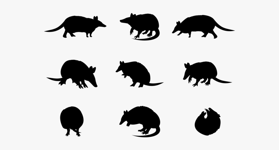 Armadillo Sillhaouttes Vector - Silhouette, Transparent Clipart