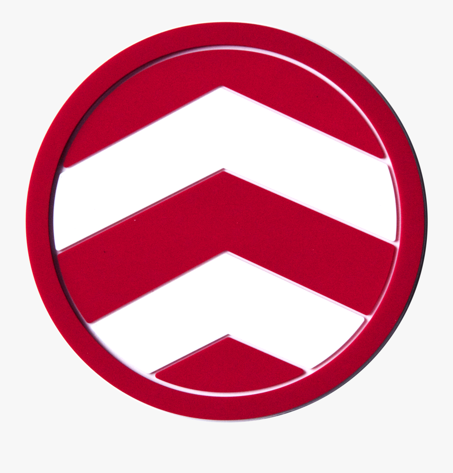 Red Chevron Coaster - Circle, Transparent Clipart